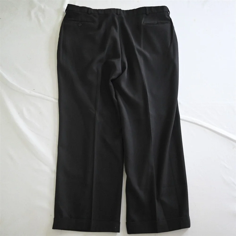 Vtg Levi's 38x29 Black USA Made Black Pleated Cuffed Mens Dress Pants‎